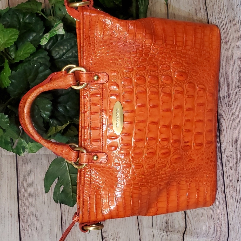 Brahmin Coral Croc Bag
